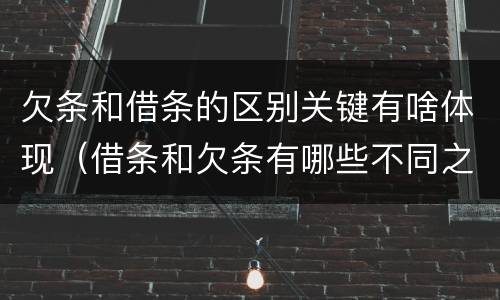 欠条和借条的区别关键有啥体现（借条和欠条有哪些不同之处）