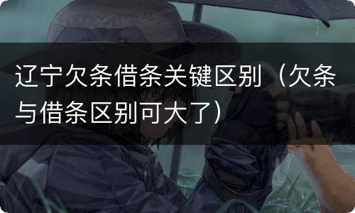 辽宁欠条借条关键区别（欠条与借条区别可大了）