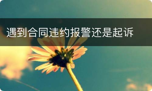 遇到合同违约报警还是起诉