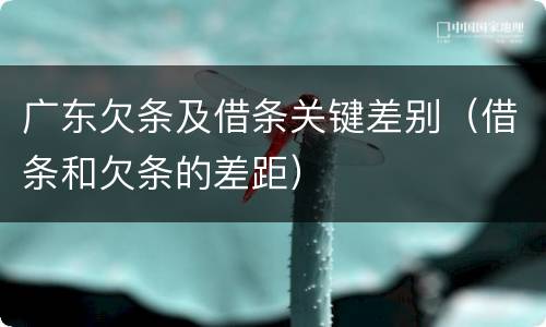 广东欠条及借条关键差别（借条和欠条的差距）