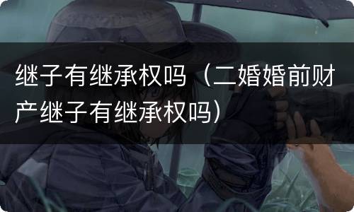 继子有继承权吗（二婚婚前财产继子有继承权吗）