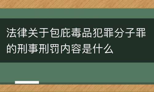 法律关于包庇毒品犯罪分子罪的刑事刑罚内容是什么