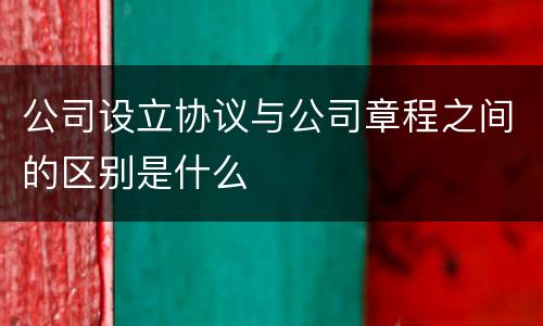 公司设立协议与公司章程之间的区别是什么