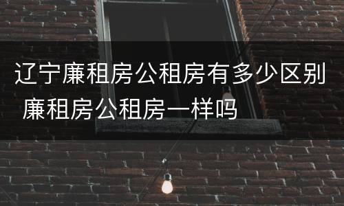 辽宁廉租房公租房有多少区别 廉租房公租房一样吗