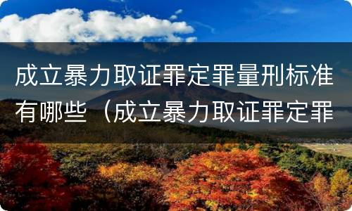 成立暴力取证罪定罪量刑标准有哪些（成立暴力取证罪定罪量刑标准有哪些要求）