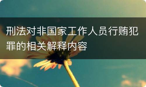 刑法对非国家工作人员行贿犯罪的相关解释内容