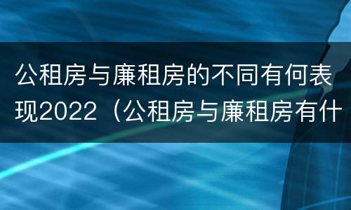 公租房与廉租房的不同有何表现2022（公租房与廉租房有什么不同）