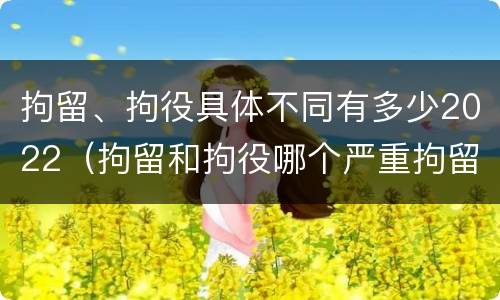 拘留、拘役具体不同有多少2022（拘留和拘役哪个严重拘留最多多少天）