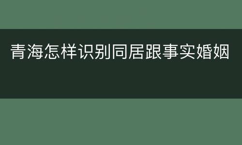 青海怎样识别同居跟事实婚姻