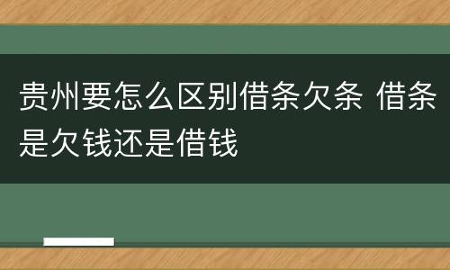 贵州要怎么区别借条欠条 借条是欠钱还是借钱