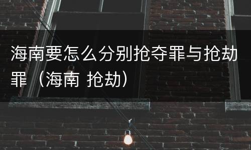 海南要怎么分别抢夺罪与抢劫罪（海南 抢劫）