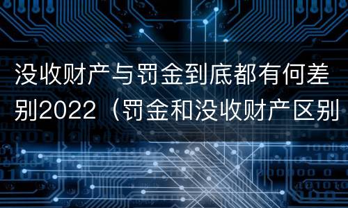 没收财产与罚金到底都有何差别2022（罚金和没收财产区别）