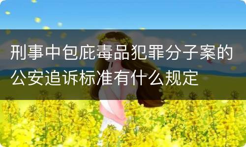 刑事中包庇毒品犯罪分子案的公安追诉标准有什么规定