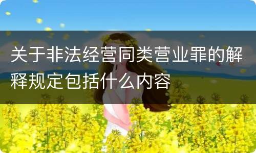 关于非法经营同类营业罪的解释规定包括什么内容