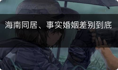 海南同居、事实婚姻差别到底