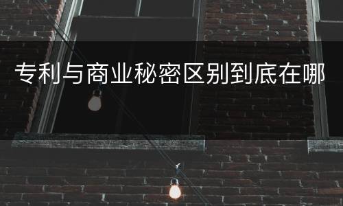 专利与商业秘密区别到底在哪