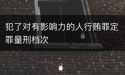 犯了对有影响力的人行贿罪定罪量刑档次