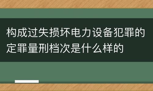 构成过失损坏电力设备犯罪的定罪量刑档次是什么样的