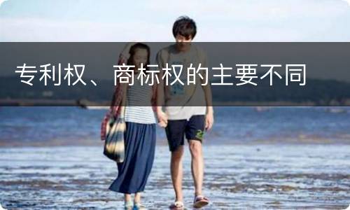 专利权、商标权的主要不同