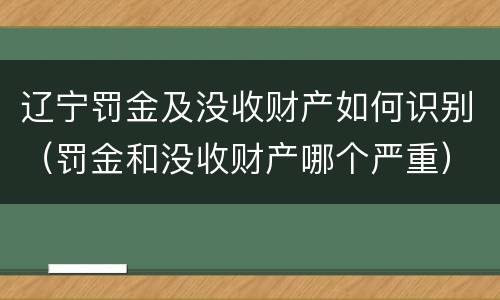 辽宁罚金及没收财产如何识别（罚金和没收财产哪个严重）