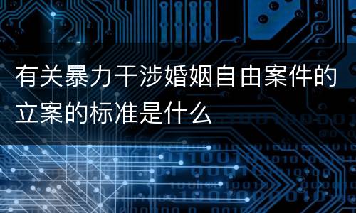 有关暴力干涉婚姻自由案件的立案的标准是什么