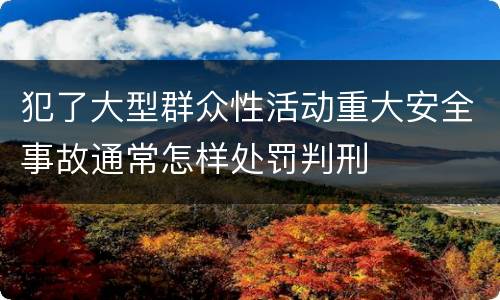 犯了大型群众性活动重大安全事故通常怎样处罚判刑