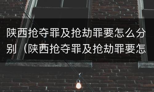 陕西抢夺罪及抢劫罪要怎么分别（陕西抢夺罪及抢劫罪要怎么分别认定）