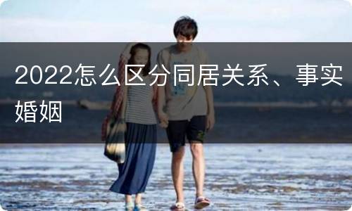 2022怎么区分同居关系、事实婚姻