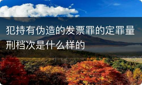 犯持有伪造的发票罪的定罪量刑档次是什么样的