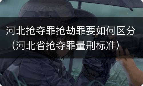 河北抢夺罪抢劫罪要如何区分（河北省抢夺罪量刑标准）