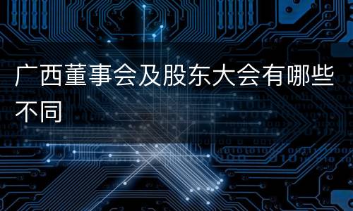 广西董事会及股东大会有哪些不同