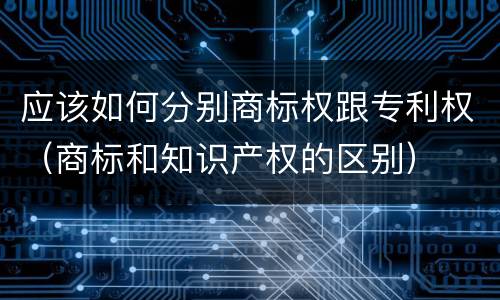 应该如何分别商标权跟专利权（商标和知识产权的区别）