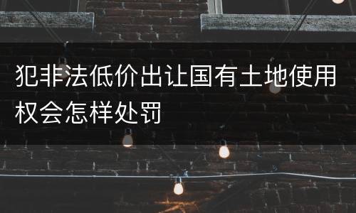 犯非法低价出让国有土地使用权会怎样处罚