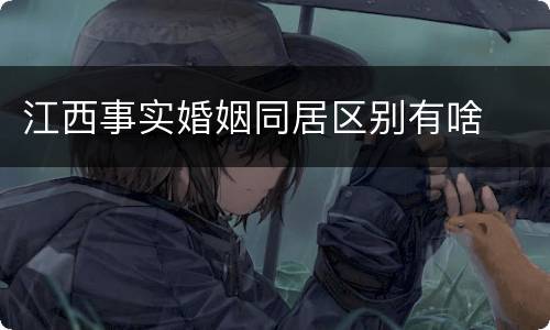 江西事实婚姻同居区别有啥