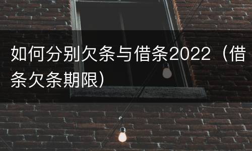 如何分别欠条与借条2022（借条欠条期限）