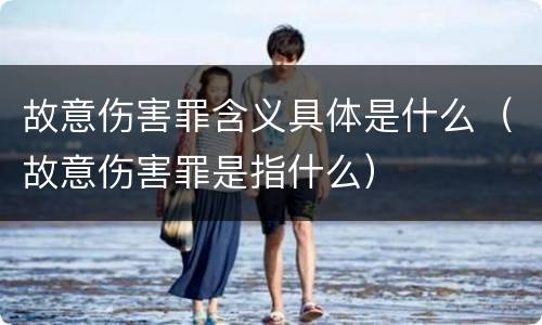 故意伤害罪含义具体是什么（故意伤害罪是指什么）