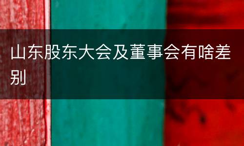 山东股东大会及董事会有啥差别