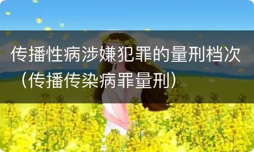 传播性病涉嫌犯罪的量刑档次（传播传染病罪量刑）