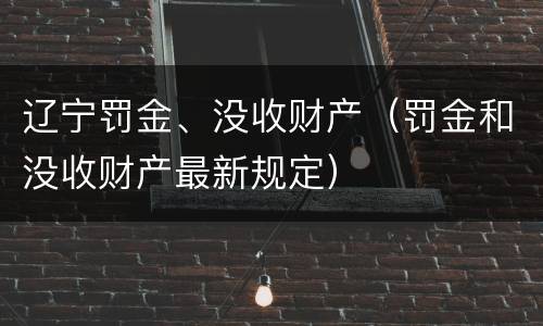 辽宁罚金、没收财产（罚金和没收财产最新规定）