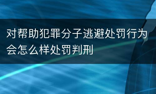 对帮助犯罪分子逃避处罚行为会怎么样处罚判刑