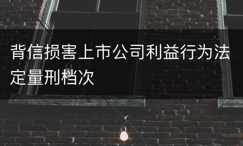背信损害上市公司利益行为法定量刑档次