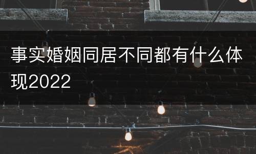 事实婚姻同居不同都有什么体现2022