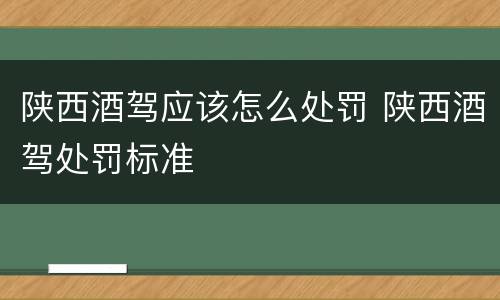 陕西酒驾应该怎么处罚 陕西酒驾处罚标准