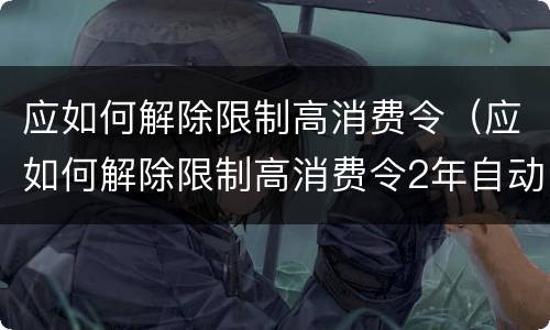 应如何解除限制高消费令（应如何解除限制高消费令2年自动）