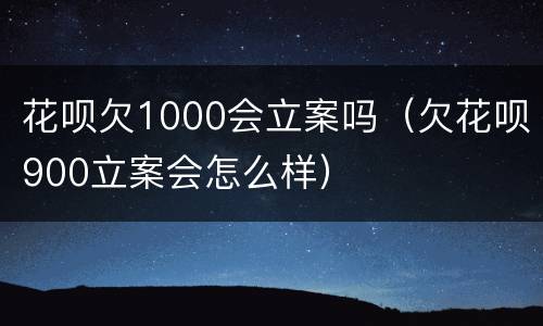 花呗欠1000会立案吗（欠花呗900立案会怎么样）