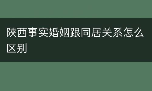 陕西事实婚姻跟同居关系怎么区别