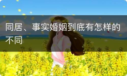 同居、事实婚姻到底有怎样的不同