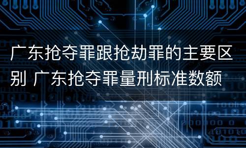 广东抢夺罪跟抢劫罪的主要区别 广东抢夺罪量刑标准数额