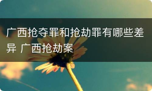 广西抢夺罪和抢劫罪有哪些差异 广西抢劫案