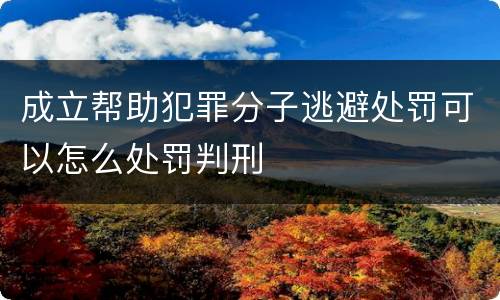 成立帮助犯罪分子逃避处罚可以怎么处罚判刑